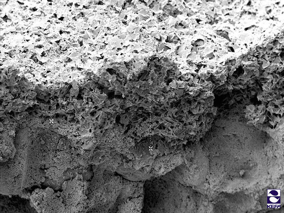 Het KefaRid-oppervlak onder de microscoop